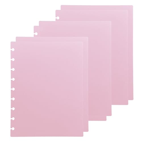 ITSYHPRO 3Set Medium Discbound Notebook Covers Pink Plastic Planner