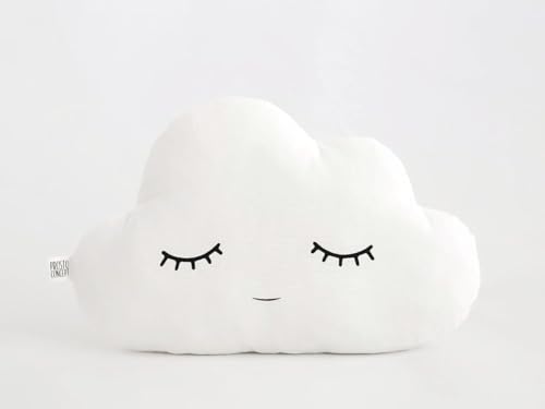 Image of SARO Cute Cloud Moon Star Pillow with Crown, Kids Cushion, Soft Toy, Soft Plush Pillow, cot, Nursery decor, Baby (Pack of 3, 16x16 inch, Velvet) | (Set 3 Moon Cloud Star Multi)