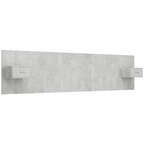 vidaXL Testiera Letto con Comodini in Legno Multistrato Grigio Cemento