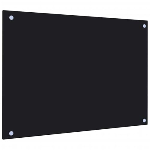 OPAHDN Elegant Black Tempered Glass Kitchen Backsplash for Style and