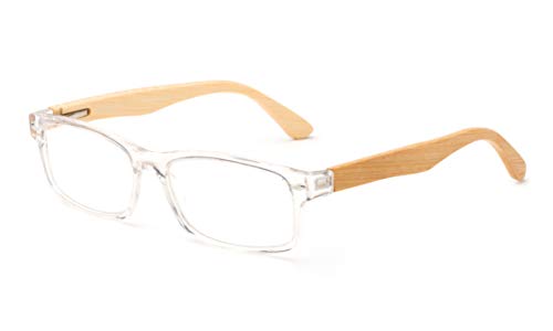 Newbee Fashion Unisex Clear Bamboo Frame Glasses