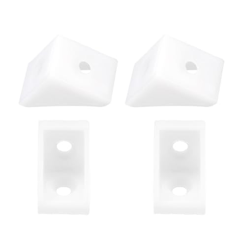 DTGN 20x20x15mm(LxWxH) Plastic Corner Brackets -50Pack - Good for Furniture Repairing - 2 Holes L Shape Right Angle Brace - White