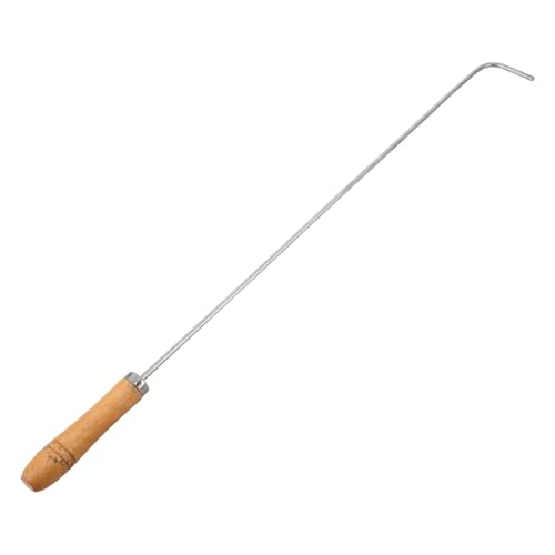 TOMETURE Atizador para fogata, 62,5 cm de largo, resistente, con mango de madera, para camping, chimenea y hogueras - Uso en exteriores e interiores