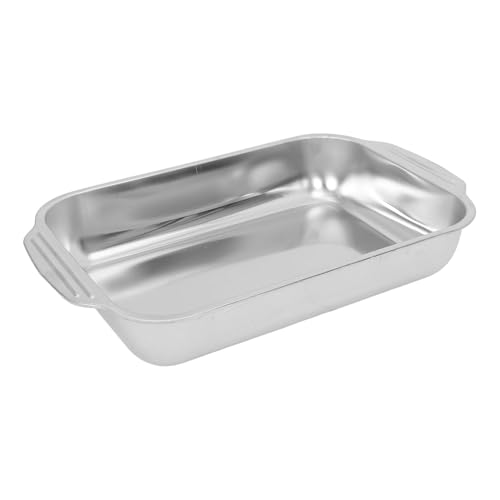 ANDRESLAD Teglia Rettangolare in Acciaio Inossidabile 45X27X8 CM per Arrosti e Pesce Teglia Antiaderente per Forno e Griglia Compatibile con Piani a Induzione e a Gas con Bordi