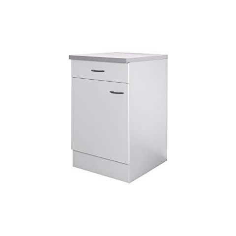 Flex Well Küchenschrank UNNA - Unterschrank - 1-türig, 1 Schublade - Breite 50 cm - Weiß Cover