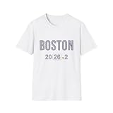 Boston 2026 Shirt - 26.2 Marathon Runner Tee - 100% Soft Cotton T-Shirt Finisher Gift White