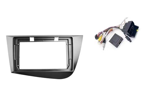 Genérico Marco de Radio de Coche 9 Pulgadas para Seat para Leon 2005 2012 Radio Coche 2 DIN GPS Estéreo Control Central Tablero Panel Kit De Panel Salpicadero(Frame canbus)