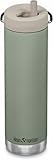 Klean Kanteen TKWide Insulated Water Bottle with Twist Cap - Reusable Travel Water Bottle with Stainless Steel Straw - Perfect for Sports & the Office - Sea Spray, 20 oz