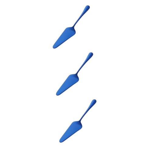 Amosfun 3 Pièces pelle à gâteau de mariage pâtissière décor d'or pelles à gâteaux Bleu coupe fromage couteau fromage à gâteau en acier inoxydable à pâtisserie Blue