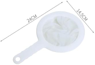 White Plastic Mesh Strainer 400 Mesh Ultra-Fine Nylon Mesh Sieve with Handle Food Grade PP Strainer for SOYA Milk Juice Coffee Tea and Other Liquid