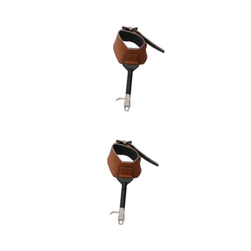 Garneck Arrow Caliper Release Aid with Wristband Durable Accessory for Improved Accuracy Shooting Suitable for All Ages Brown Color