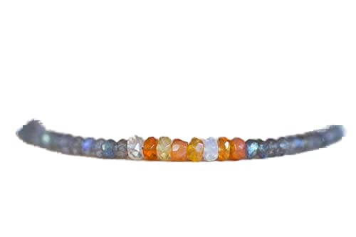 Bracelet labradorite et opale de feu mexicaine 3mm LKBEADS