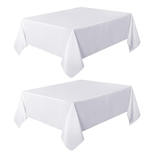 Sancua 2 Pack White Tablecloth 54 X 54 Inch, Stain And Wrinkle Resistant Square Table Cloth - Washable Polyester Table Cover For Dining Table, Buffet Parties And Camping #TOP7