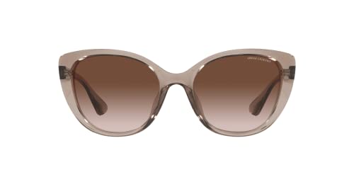 Armani Exchange Woman Sunglasses Transparent Tundra Frame, Gradient Brown Lenses, 54MM3