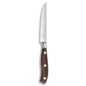 Victorinox Grand Maitre Steak Knife – Premium Meat Knife with Ergonomic Handle – Modern Cooking Knife – Exceptional Kitchen Accessory – Wood Handle, Straight Edge, 5″