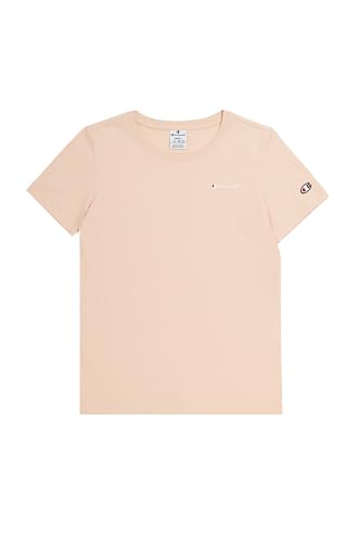 Champion Legacy Icons W-Small Script Logo S/S Crewneck Camiseta, Rosa melocotón, XXL para Mujer