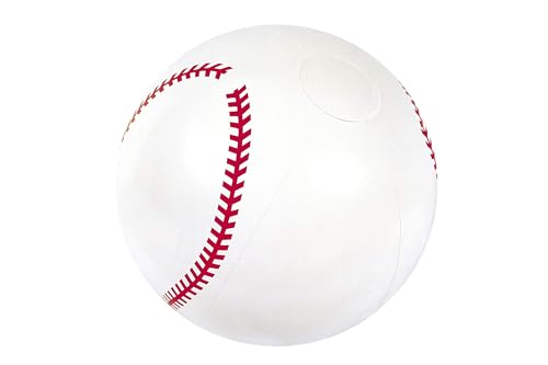Image of Bestway Sport Inflatable Beach Ball 16 Inch / 41cm | Designer Inflatable Beach Baseball Splash & Play | Vinyl | Swimming | Pool Ball for Kids White, Multi (31004)