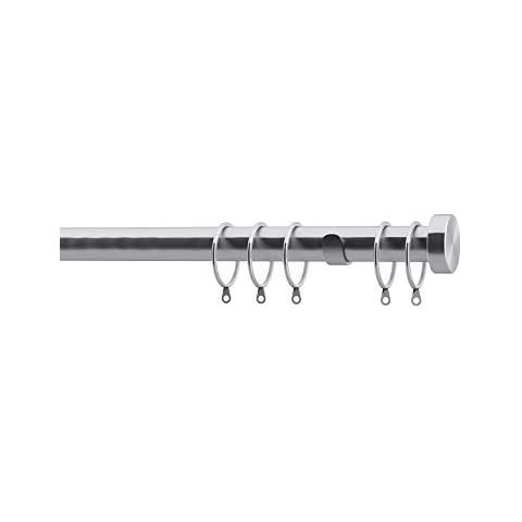 Speedy Satin Silver Curtain Pole Set 150cm Cover