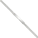 IceCarats 925 Sterling Silver Engraveable Curb Link Name Bar Identification ID Bracelet
