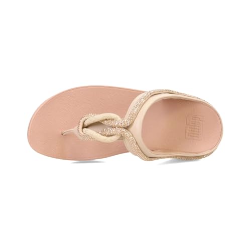 Image of FitFlop Women's Fino Crystal-Cord Leather Toe-Post Sandal