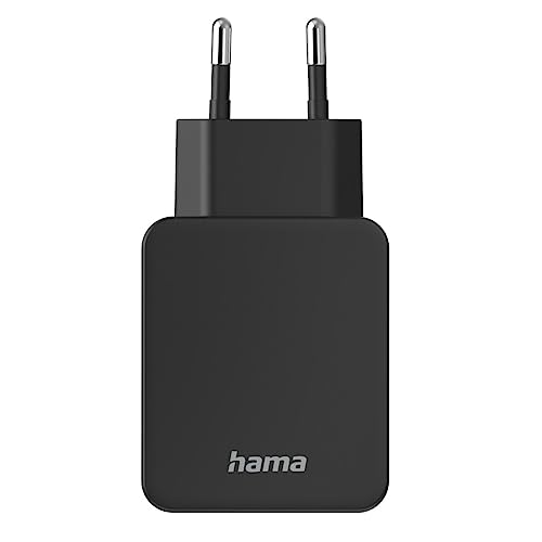Hama Chargeur Rapide USB-A - câble 1.5m Type-C fournis (19.5W, 5V/ 2.4A, Qualcomm 3.0, Adaptateur Secteur Universel, Bloc de Charge de Replacement, Smartphone Samsung Galaxy, Sony, Xiaomi) Noir