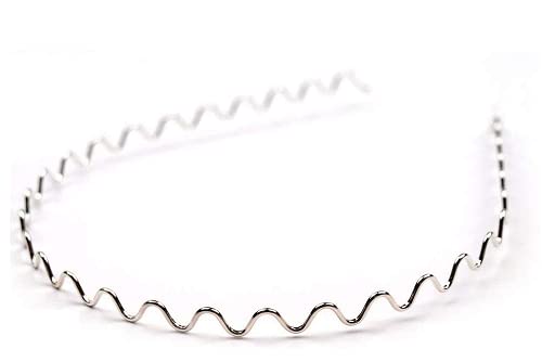 5 x Hochzeit Kommunion Haarreif welle Rohling Metall Silber *NEU*OVP* Cover