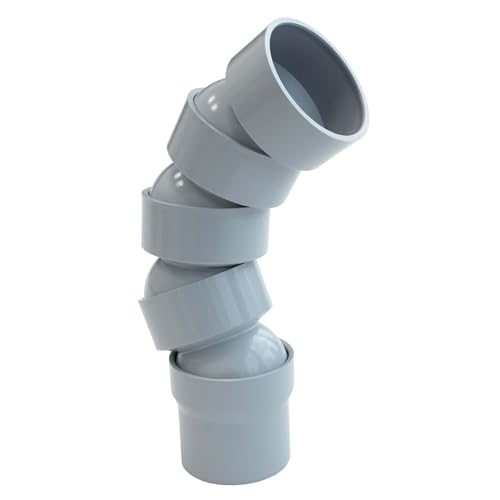 INEFA Coude Tuyau Flexible 50mm 67-90° 4 Coudes Gris Raccord Gouttière Facile