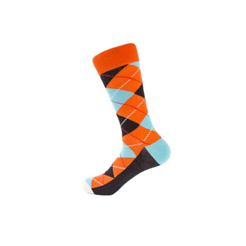 Plaid Multi Color Crew Socks for Men Casual 100% Cotton Assorted Color Footwear Breathable Stretchable - Set of 52