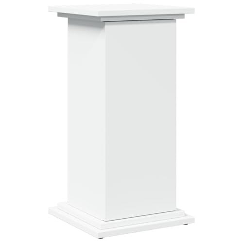 vidaXL Pedestal Expositor con almacenaje Madera Blanco 31x30x60 cm, Vitrina, Pedestal de exposición, Mesa Auxiliar, Armario de exposición, Pedestal