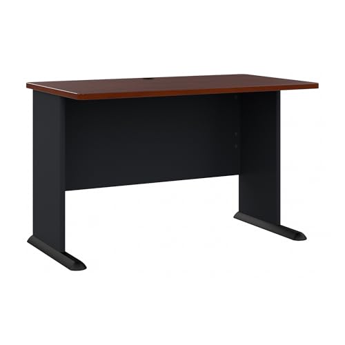 Bush Business Furniture Series A 48W Computer Desk in Hansen Cherry and Galaxy, Small Office Table for Home or Professional Workspace