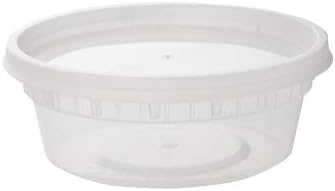 Reform Pack of 24, 8 oz Round Plastic Food Containers with Leak-Proof Airtight Lids ~ BPA-Free ~ Microwave, Fridge, and Freezer Safe ~ Recyclable, Washable, and Reusable Meal Prep Storage Deli Tubs