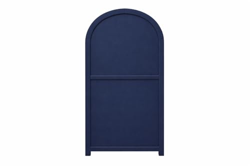 Image of Archies 2 Door Display Cabinet | Crockery Cabinet | Wooden Multipurpose Cabinet | Finish- Midnight Blue and Off White