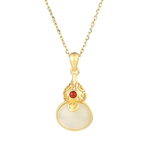 Pendentif en jade blanc et argent 925, collier artisanal d'exception