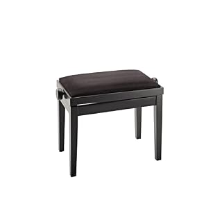 K&M 13900 Banc de piano Noir – bois de hêtre européen, revêtement élégant en velours – Siège rembourré pour clavier réglable en hauteur - Les Beatles, Paul McCartney, John Lennon, RIngo Starr, George Harrison