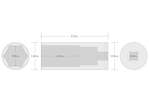 Image of TEKTON 3 /8 Inch Drive x 7 /8 Inch Deep 6-Point Socket | SHD13022