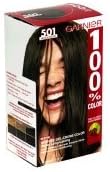 Garnier 100% Color Vitamin Enriched Vibrant Color # 501 Medium Brown - Hair Color 1 Application