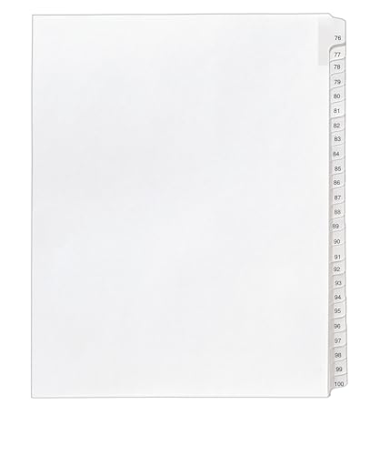 Avery Legal Dividers, Allstate Collated Sets, Letter Size, Side Tab, 76-100 Tab Set (01704)
