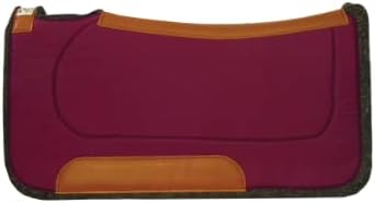 Diamond Wool Contoured Felt Ranch Western Saddle Pad for Horses 30x30-1" Thickness, Burgundy