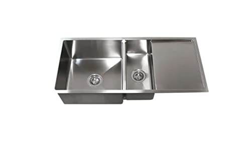 42-Inch Double Bowl Undermount 15Mm Radius Stainless Steel Kitchen Sink With 13-Inch Drainboard #TOP2