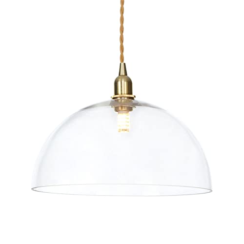 Luces colgantes doradas ajustables con lámpara de techo de vidrio transparente semicírculo