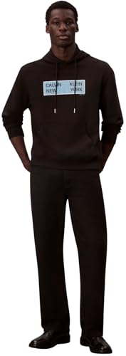 Calvin Klein Herren Hoodie Terry Box Graphic Regular Fit, Schwarz (Black), M – Ansicht 5