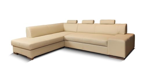 Quattro Meble Modernes Echtleder-Ecksofa London II mit Kopfstützen und Schlaffunktion Echt Leder Eck Couch viele mehr Farben (200x275 Ecke Links) Quattro Meble Modernes Echtleder-Ecksofa London II mit Kopfstützen und Schlaffunktion Echt Leder Eck Couch viele mehr Farben (200x275 Ecke Links)