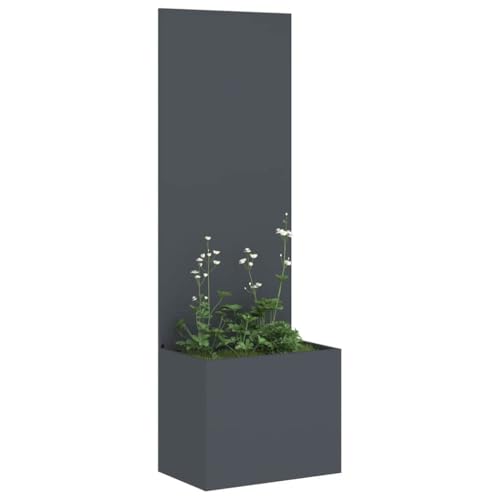 vidaXL Garten Sichtschutz-Leinwand Anthrazit 50 x 140 cm, Garten und Terrasse, Moderne Abtrennung, dekorative Einlagen, schlanker Sichtschutz, zeitgemäße Umrandung