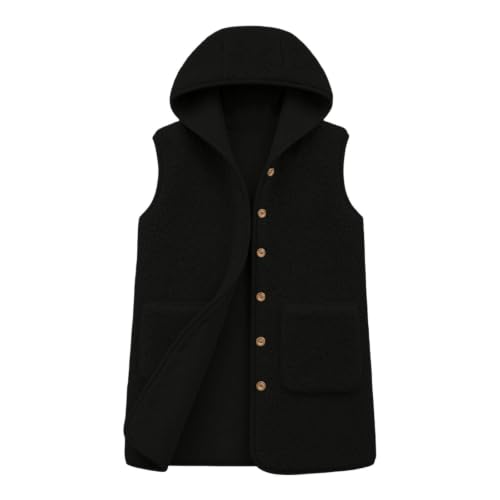 Fuzzy Vest Women Open Front Winter Long Button Down Sherpa Vest Coats - image 7