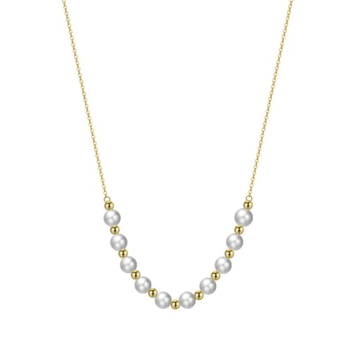Collier perles de culture baroque en argent 925 doré fait main à la française