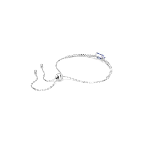 Swarovski Matrix Tennis Bracelet, Green, Blue Crystals, Rhodium Finish4