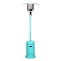 Fire Sense 61130 All Seasons Patio Heater With Wheels 46,000 BTU Output Electronic Ignition System Portable Outdoor Propane Heater Patio Heater - Aqua Blue