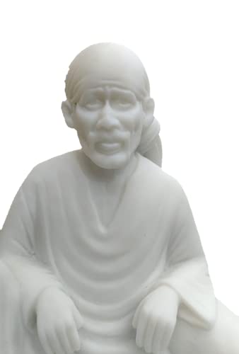 Image of Sai Amrut Gifts Italian Marble Sai Baba Dwarkamai Statue for Home and Pooja Room (Design 2)