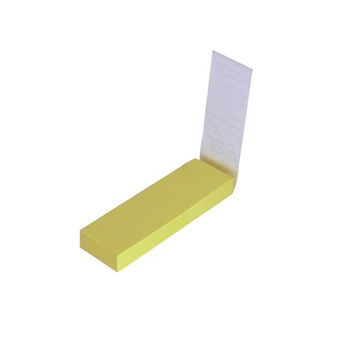Image of Cubic Yellow Sticky Notes Pad - 2.5cm x 7.5cm (1 inch x 3 inch)- Pack of 3 Pads, 100 Sheets Each - Slim Memo Strips for Notes, Reminders, Messages & Bookmarks
