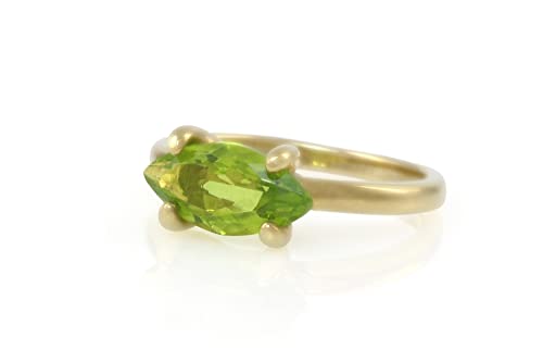 Bague péridot marquise verte pour sublimer vos tenues et mariages